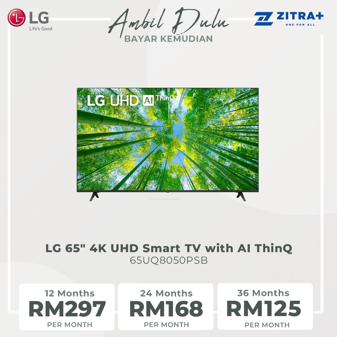 LG 65" 4K UHD Smart TV with AI ThinQ 65UQ8050PSB | AI Sound | Wi-Fi | Filmmaker Mode | Netflix | HDR | Smart TV with 2 Year Warranty