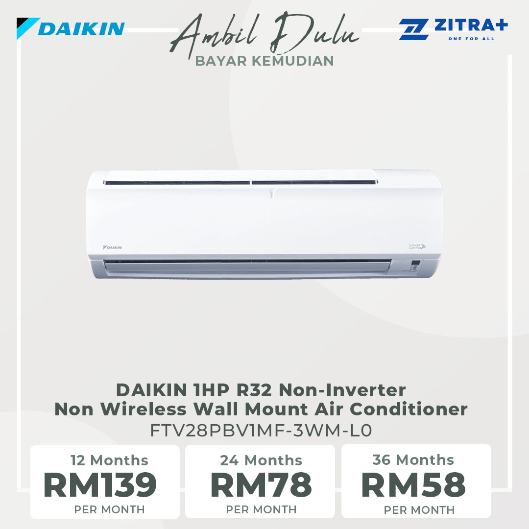 Daikin 1HP/1.5HP/2HP/2.5HP R32 Non Inverter Wall Mount Air