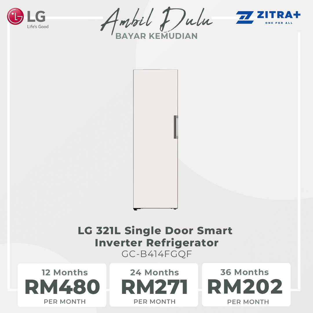 LG 321L Single Door Smart Inverter Refrigerator GC-B414FGQF | Door Cooling+™ | ThinQ (Wi-Fi) | Smart Diagnosis™ | Refrigerator With 1 Year Warranty