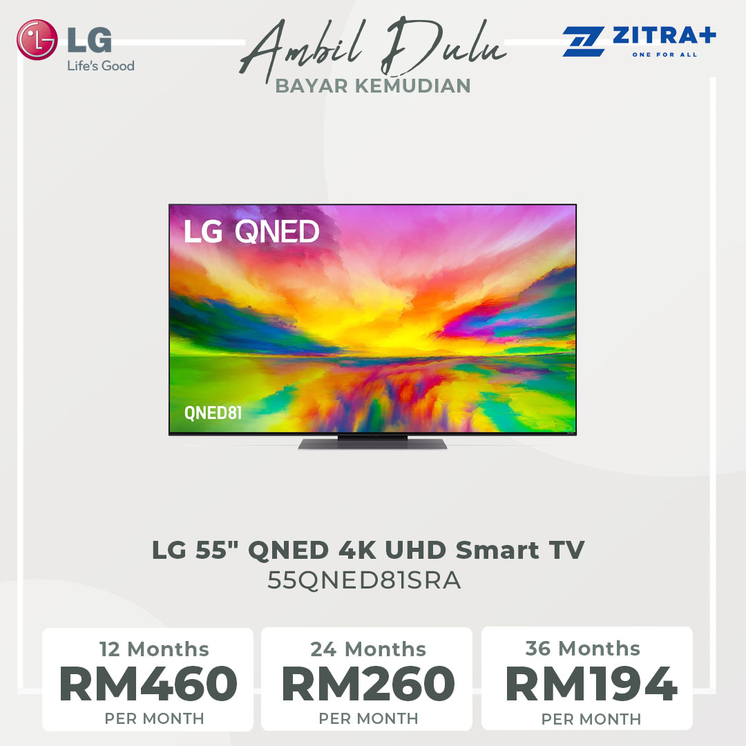 LG 55" QNED 4K UHD Smart TV 55QNED81SRA  | α5 AI Processor 4K Gen6 | HDR10 | webOS 23 | HDMI | USB | Smart TV with 2 Year Warranty