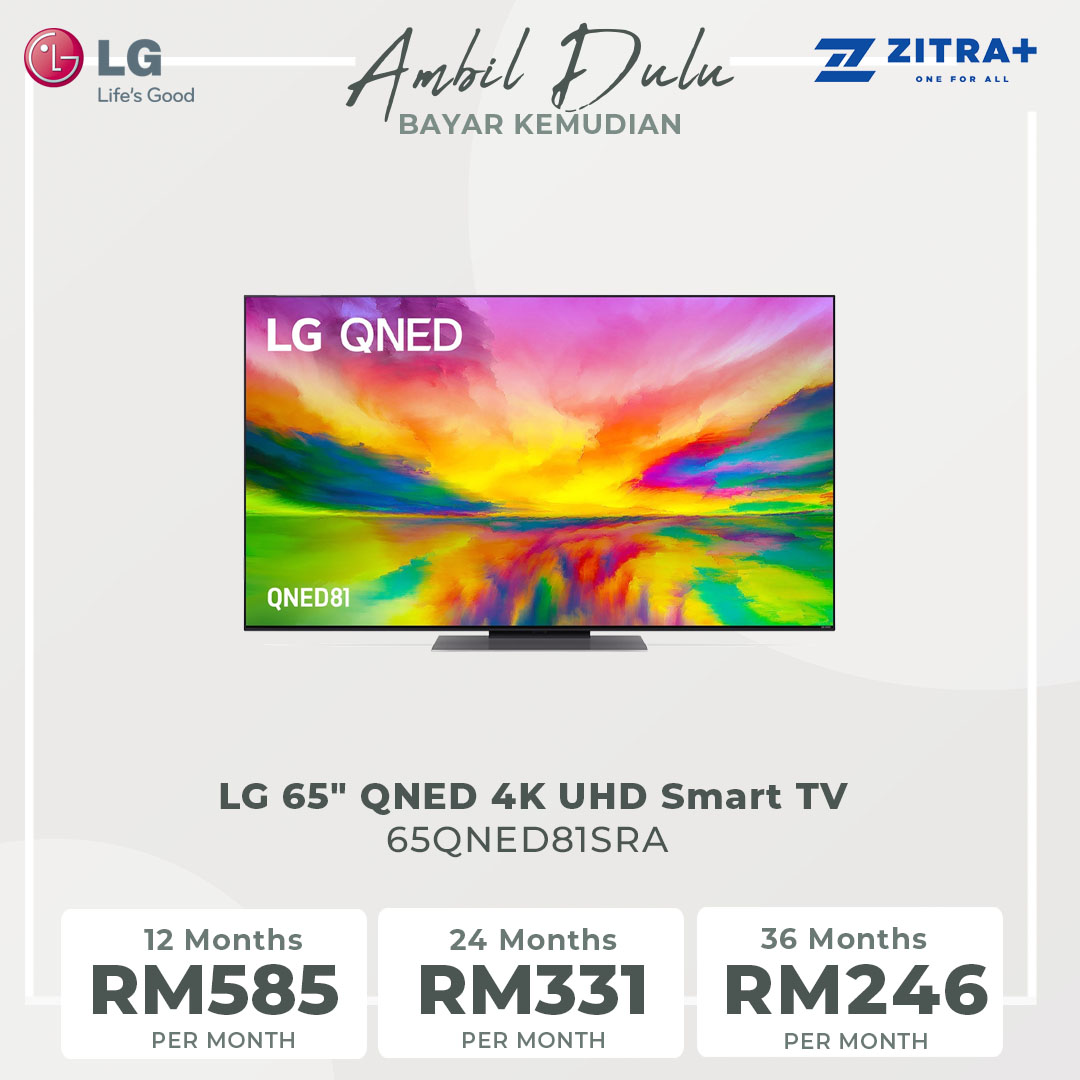 LG 65" QNED 4K UHD Smart TV 65QNED81SRA | α7 AI Processor 4K Gen6 | HDR10 | webOS 23 | HDMI | USB | Smart TV with 2 Year Warranty