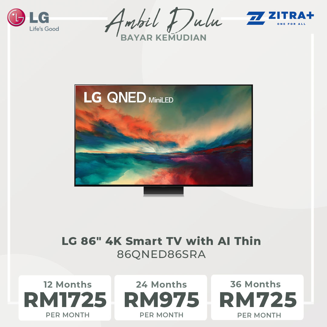 LG 86" 4K Smart TV with AI ThinQ 86QNED86SRA | α7 AI Processor 4K Gen6 | HDR10 | webOS 23 | HDMI | USB | Smart TV with 2 Year Warranty