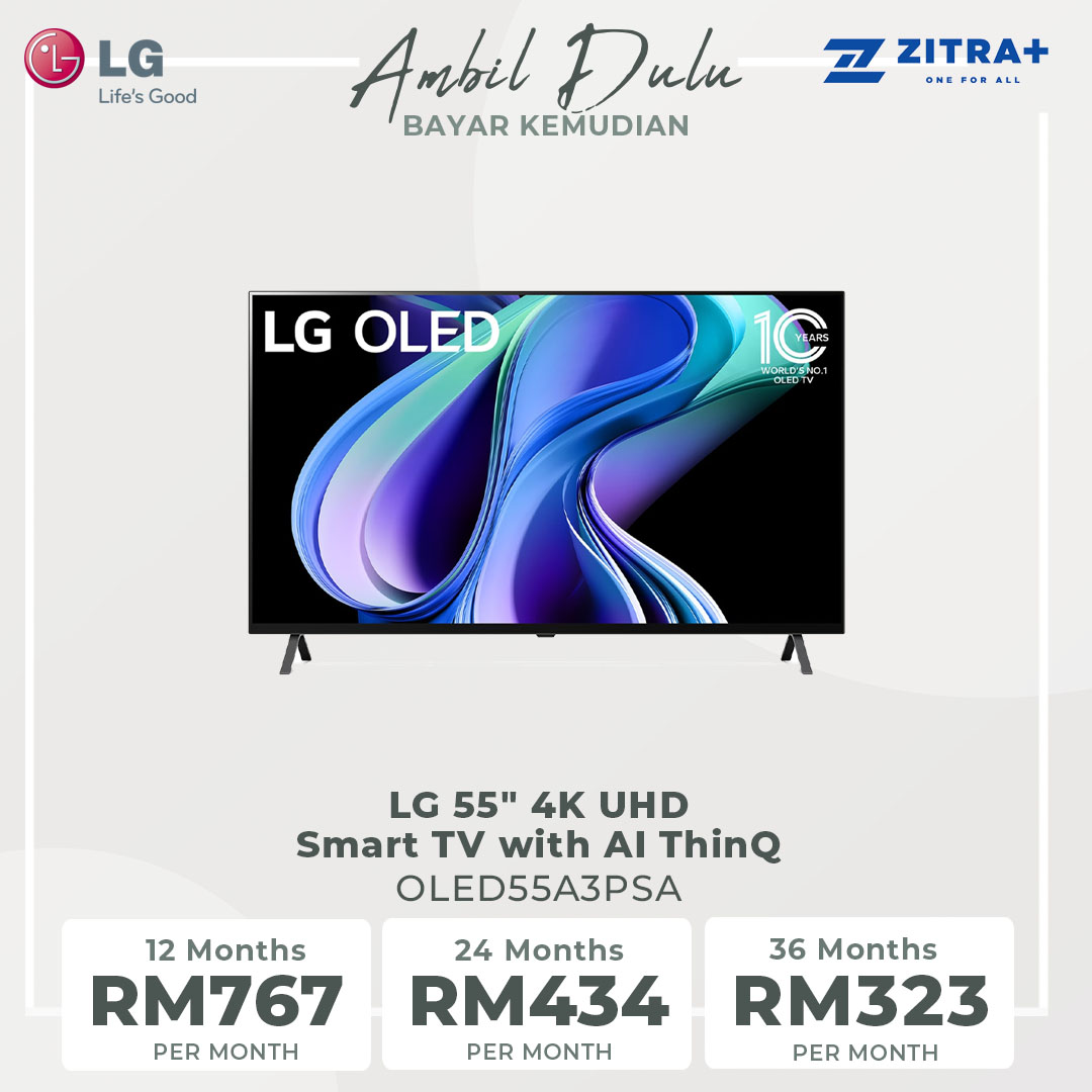 LG 55" 4K UHD Smart TV with AI ThinQ OLED55A3PSA | α7 AI Processor 4K Gen6 | HDR10 | webOS 23 | HDMI | USB | Smart TV with 2 Year Warranty