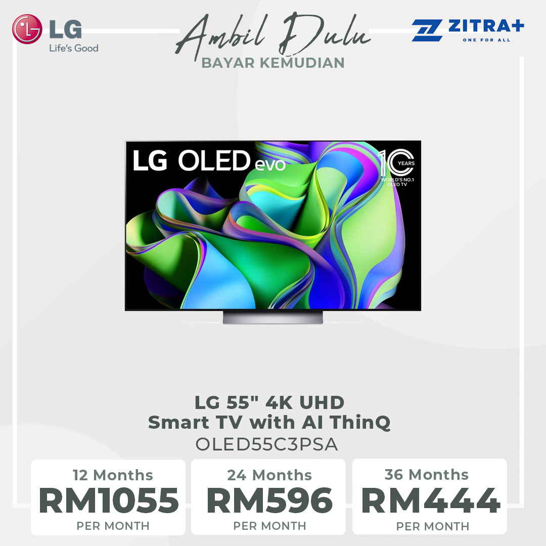 LG 55" 4K UHD Smart TV with AI ThinQ OLED55C3PSA | AI Super Upscaling 4K | AI Picture Pro | α9 AI Processor 4K Gen6 | Bluetooth | Dolby Vision | Ultra Slim Design | Smart TV with 2 Year Warranty