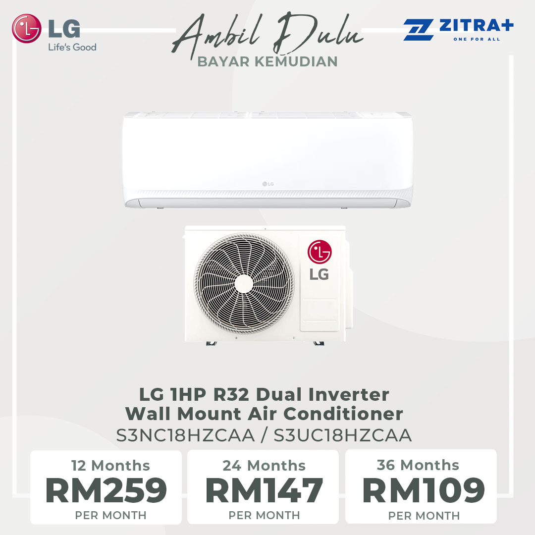 LG 2HP R32 Dual Inverter Wall Mount Air Conditioner S3UC18HZCAA / S3NC18HZCAA | Dual Sensing | Fast Cooling | Auto Swing | Air Conditioner with 2 Year Warranty