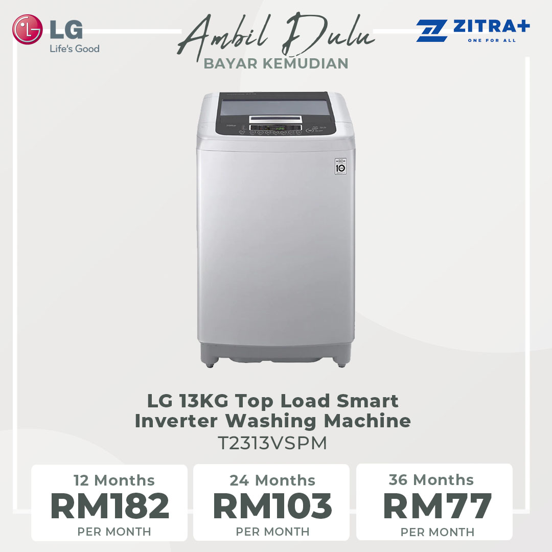 LG 13KG Top Load Smart Inverter Washing Machine T2313VSPM | TurboDrum | Punch+3 | Smart Diagnosis™ | Washing Machine with 1 Year Warranty