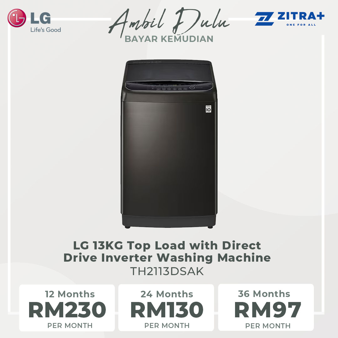 LG 13KG Top Load with Direct Drive Inverter Washing Machine TH2113DSAK | TurboWash3D™ | 6 Motion DD | Auto Tub Clean | Washing Machine with 1 Year Warranty