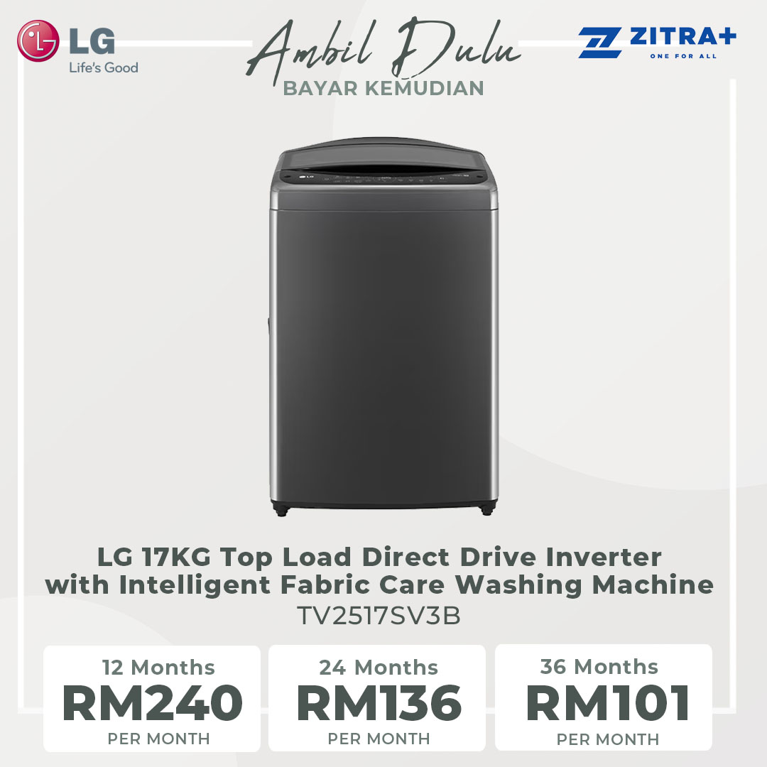 LG 17KG Top Load Direct Drive Inverter with Intelligent Fabric Care Washing Machine TV2517SV3B | 6 Motion DD | Bigger Capacity | Intelligent Fabric Care | Washing Machine with 1 Year Warranty