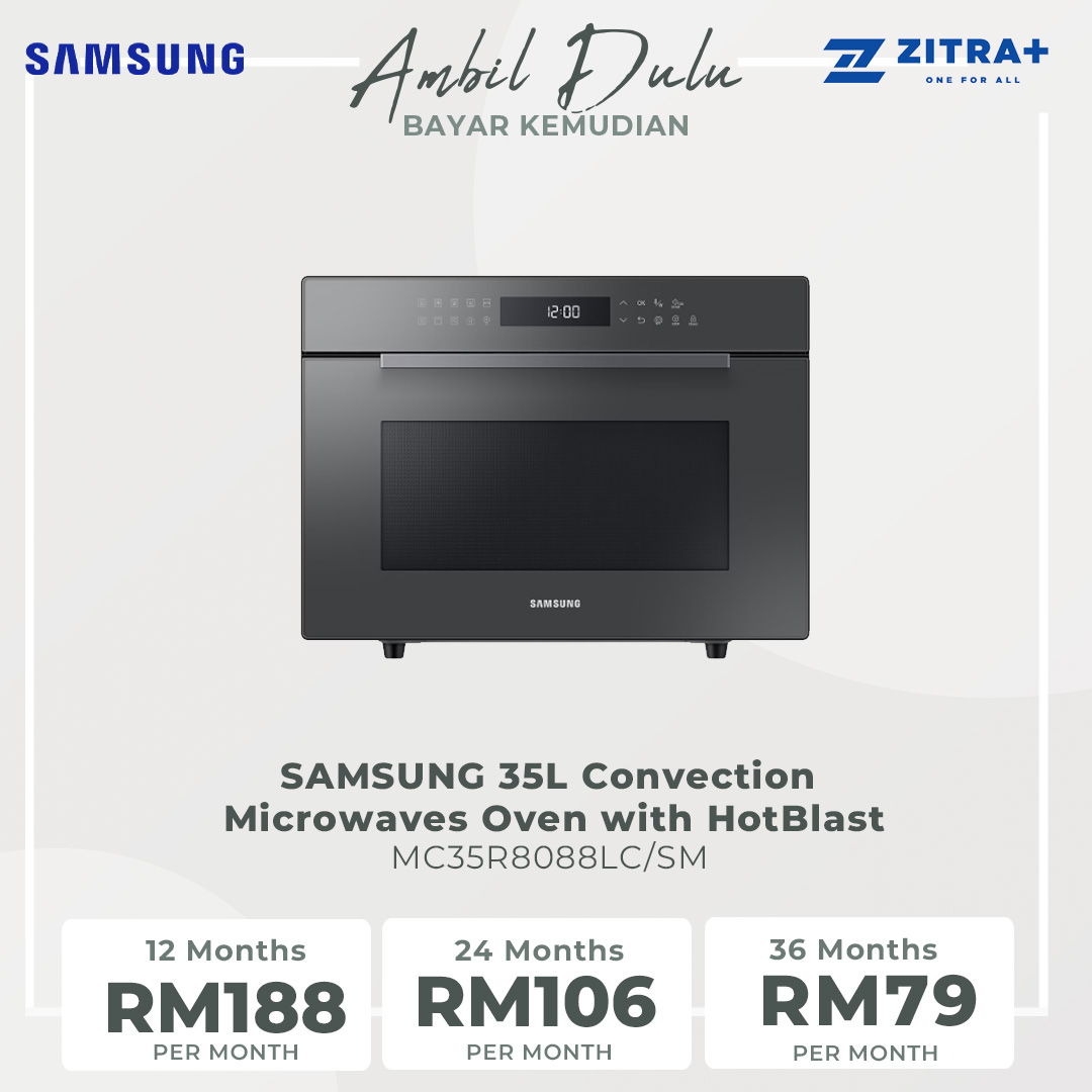 SAMSUNG 35L Convection Microwaves Oven with HotBlast MC35R8088LC/SM | Full Glass Touch | Ceramic Enamel Interior | Preheat | Keep Warm | Eco Mode | Microwaves Oven with 1 Year Warranty