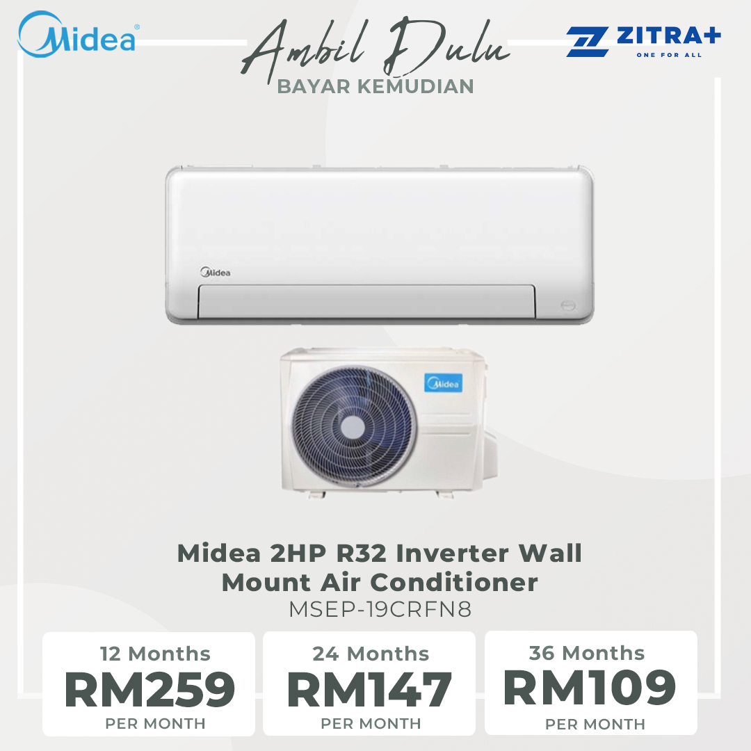 Midea 2HP R32 Inverter Wall Mount Air Conditioner MSEP-19CRFN8 | iECO Mode (Energy Saving) | Golden fin (Cooling Coil) | High Density Filter | Air Conditioner with 2 Years Warranty