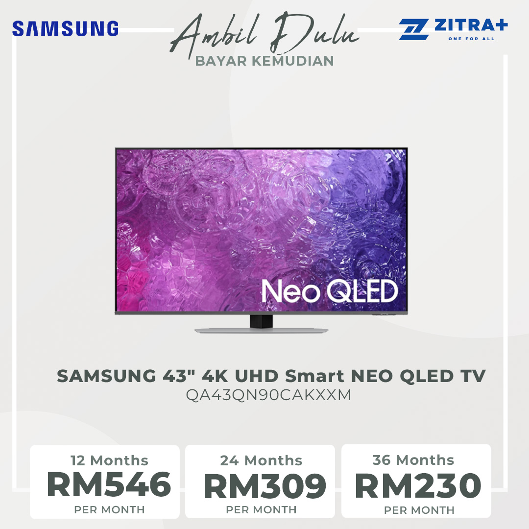 SAMSUNG 43" 4K UHD Smart NEO QLED TV QA43QN90CAKXXM | Anti Reflection | Dolby Atmos | Smart Hub | SmartThings | HDR | HDMI | Smart TV with 2 Year Warranty