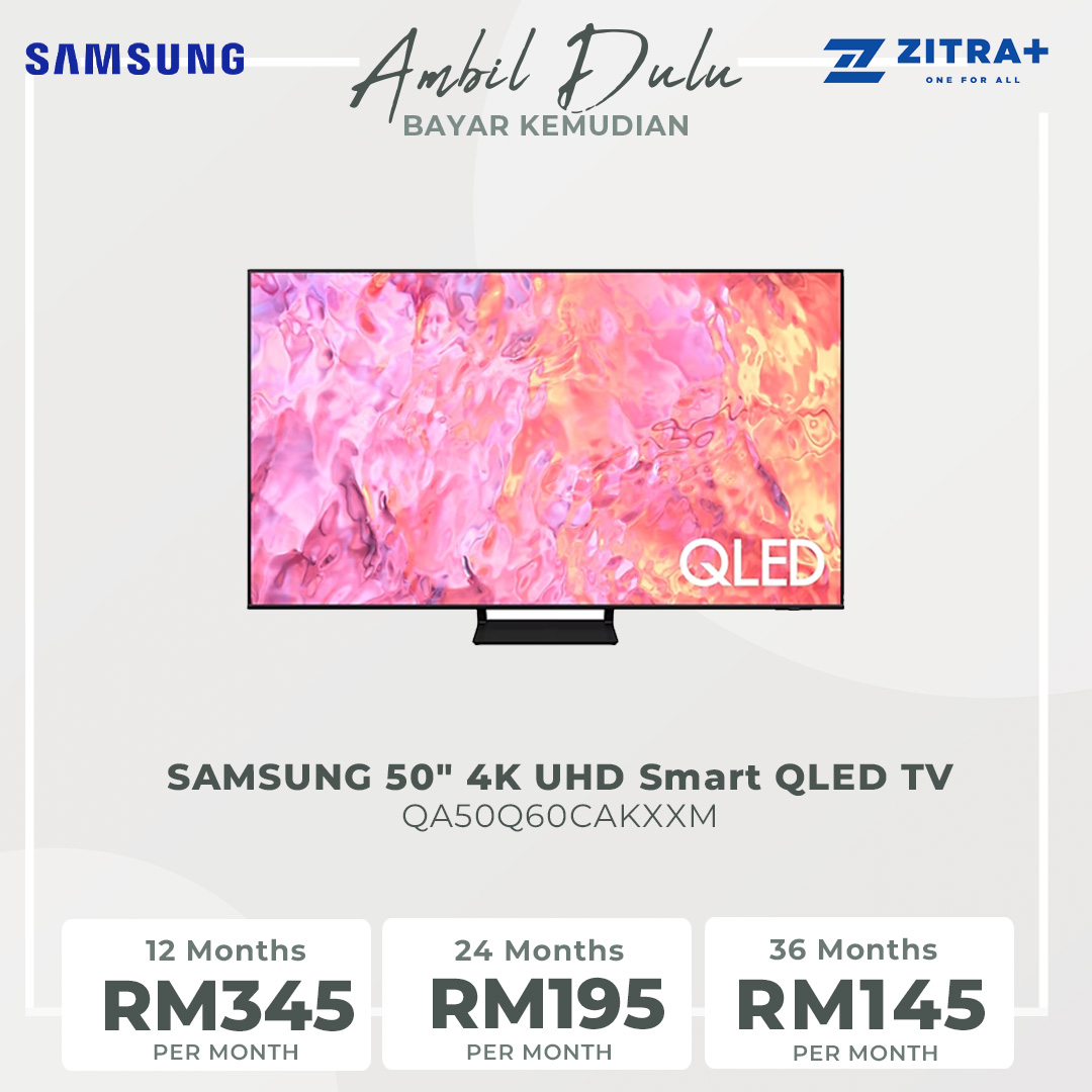SAMSUNG 50" 4K UHD Smart QLED TV QA50Q60CAKXXM | Quantum HDR | AirSlim | Smart Hub | WiFi Direct | Smart TV with 2 Year Warranty