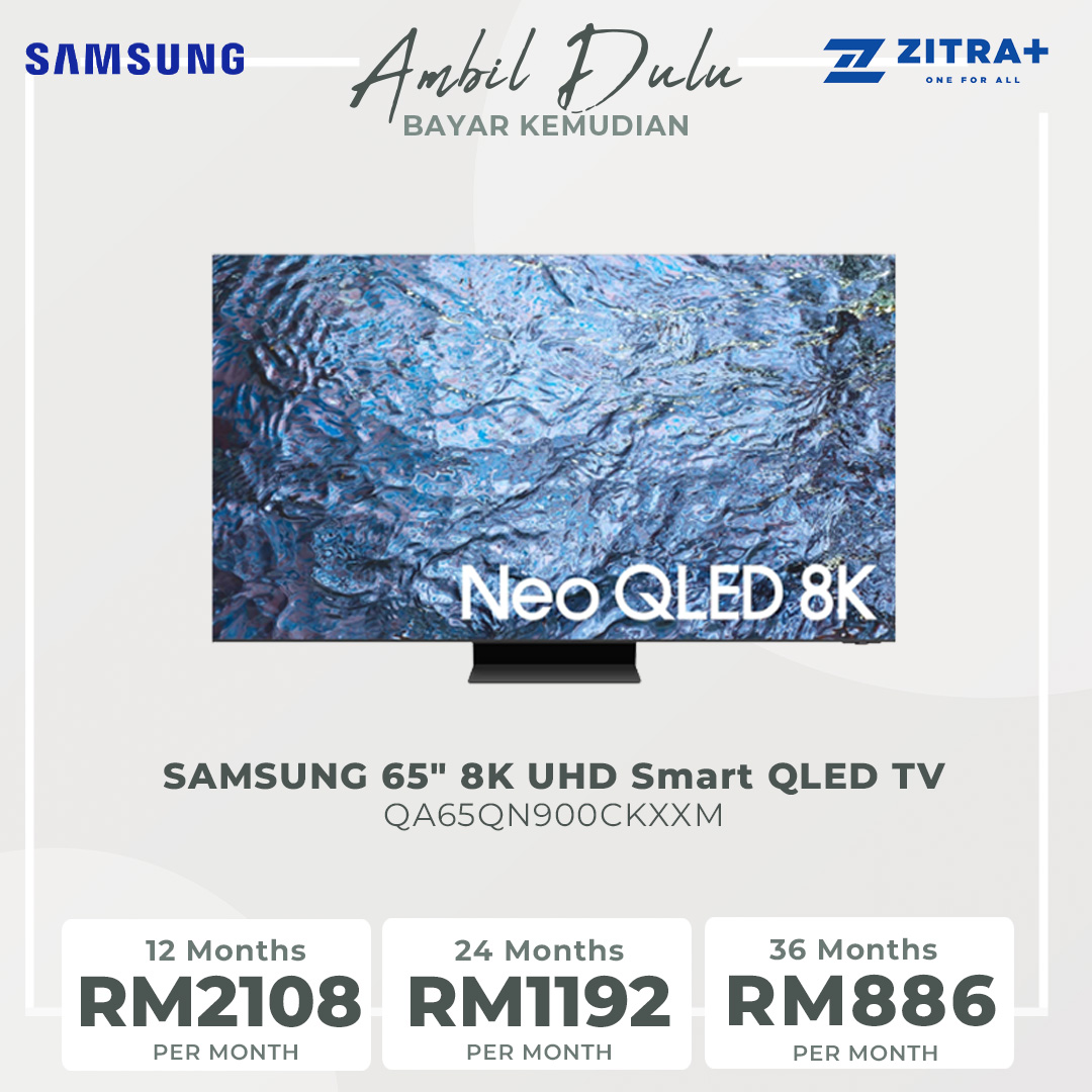SAMSUNG 65" 8K UHD Smart QLED TV QA65QN900CKXXM | Infinity Screen | Dolby Atmos | Smart Hub | SmartThings | HDR | HDMI | Smart TV with 2 Year Warranty