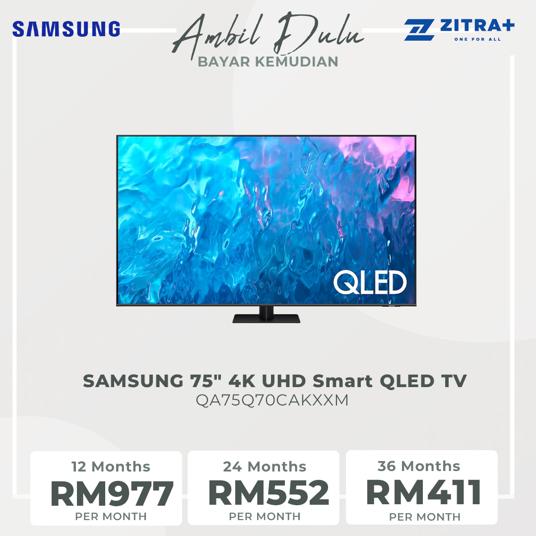 SAMSUNG 75" 4K UHD Smart QLED TV QA75Q70CAKXXM | Tizen™ Smart TV | Web Browser | Smart Hub | SmartThings | HDR | HDMI | Smart TV with 2 Year Warranty