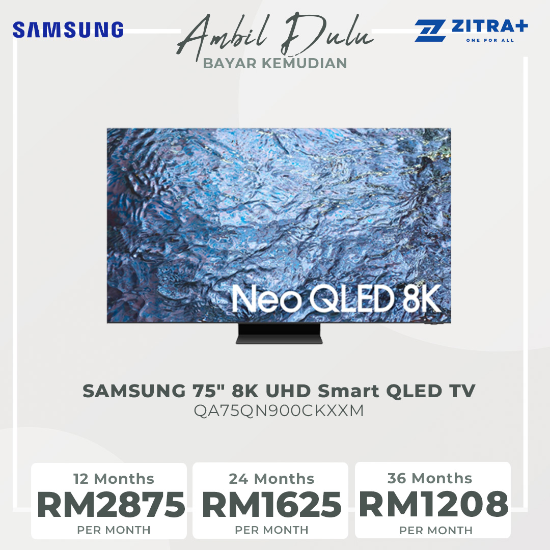 SAMSUNG 75" 8K UHD Smart QLED TV QA75QN900CKXXM | Infinity Screen | Dolby Atmos | Smart Hub | SmartThings | HDR | HDMI | Smart TV with 2 Year Warranty