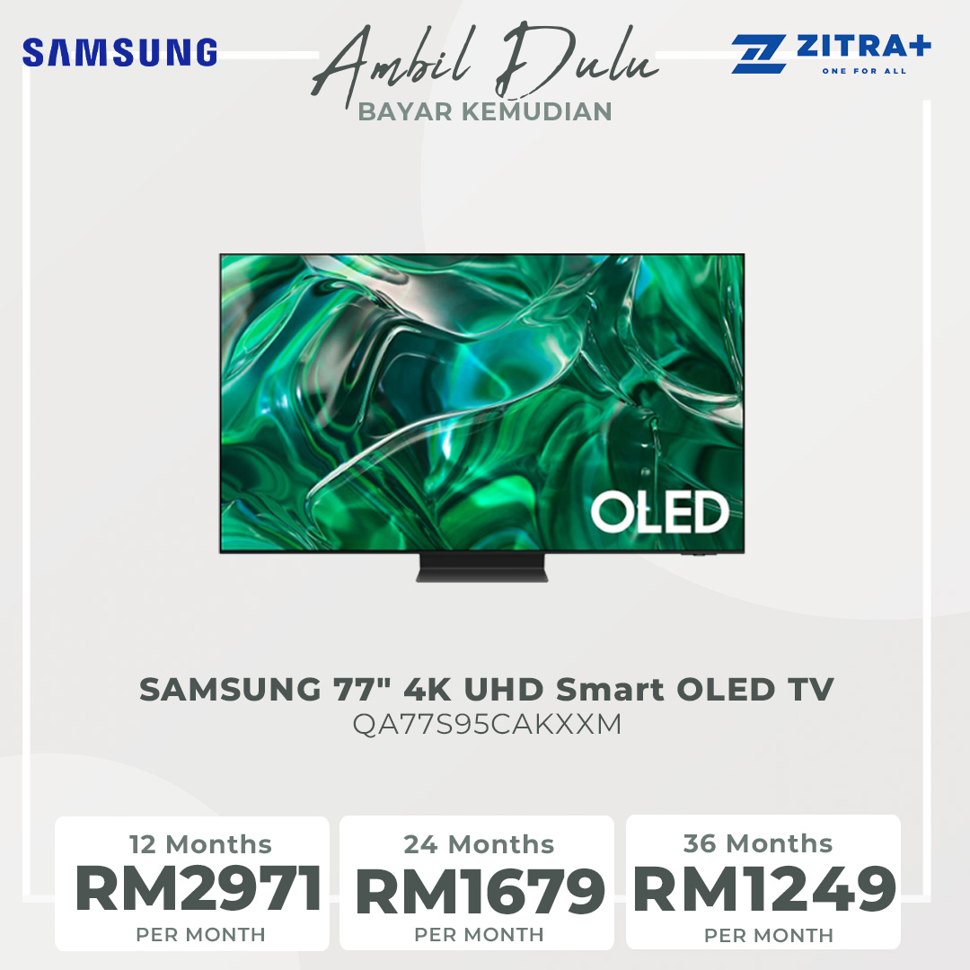 SAMSUNG 77" 4K UHD Smart OLED TV QA77S95CAKXXM | Infinity One Design | Dolby Atmos | Smart Hub | SmartThings | HDR | HDMI | Smart TV with 2 Year Warranty
