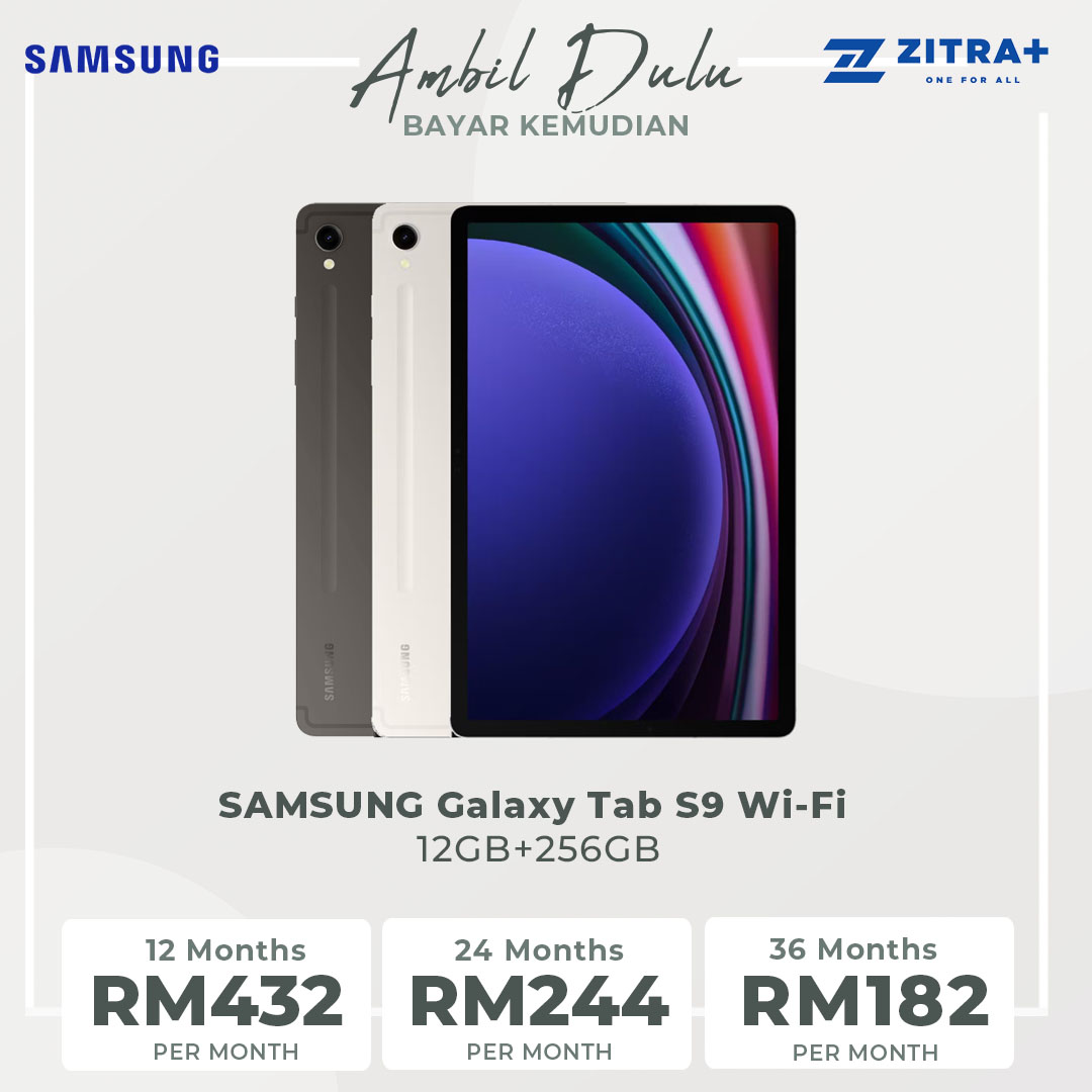 (Pre-Order From 26 Jul - 17 Aug 2023) SAMSUNG Galaxy Tab S9 Wi-Fi | 8GB+128GB/12GB+256GB | 11.0" AMOLED 2X Display | 8400mAh Battery | 13MP Main Camera | Tablet with 1 Year Warranty