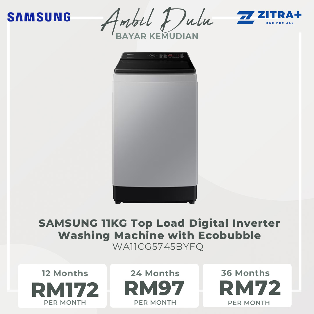 SAMSUNG 11KG Top Load Digital Inverter Washing Machine with Ecobubble WA11CG5745BYFQ | Dual Storm™ | Super Speed | Magic Filter | VRT Technology | Washing Machine With 1 Year Warranty