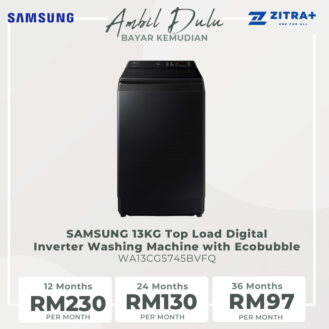 SAMSUNG 13KG Top Load Digital Inverter Washing Machine with Ecobubble WA13CG5745BVFQ | Dual Storm™ | Super Speed | Magic Filter | VRT Technology | Washing Machine With 1 Year Warranty