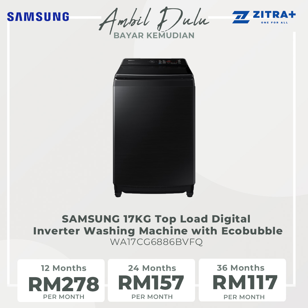 SAMSUNG 17KG Top Load Digital Inverter Washing Machine With Ecobubble WA17CG6886BVFQ | Hygiene Steam | Super Speed | Magic Filter | VRT Technology | Washing Machine With 1 Year Warranty