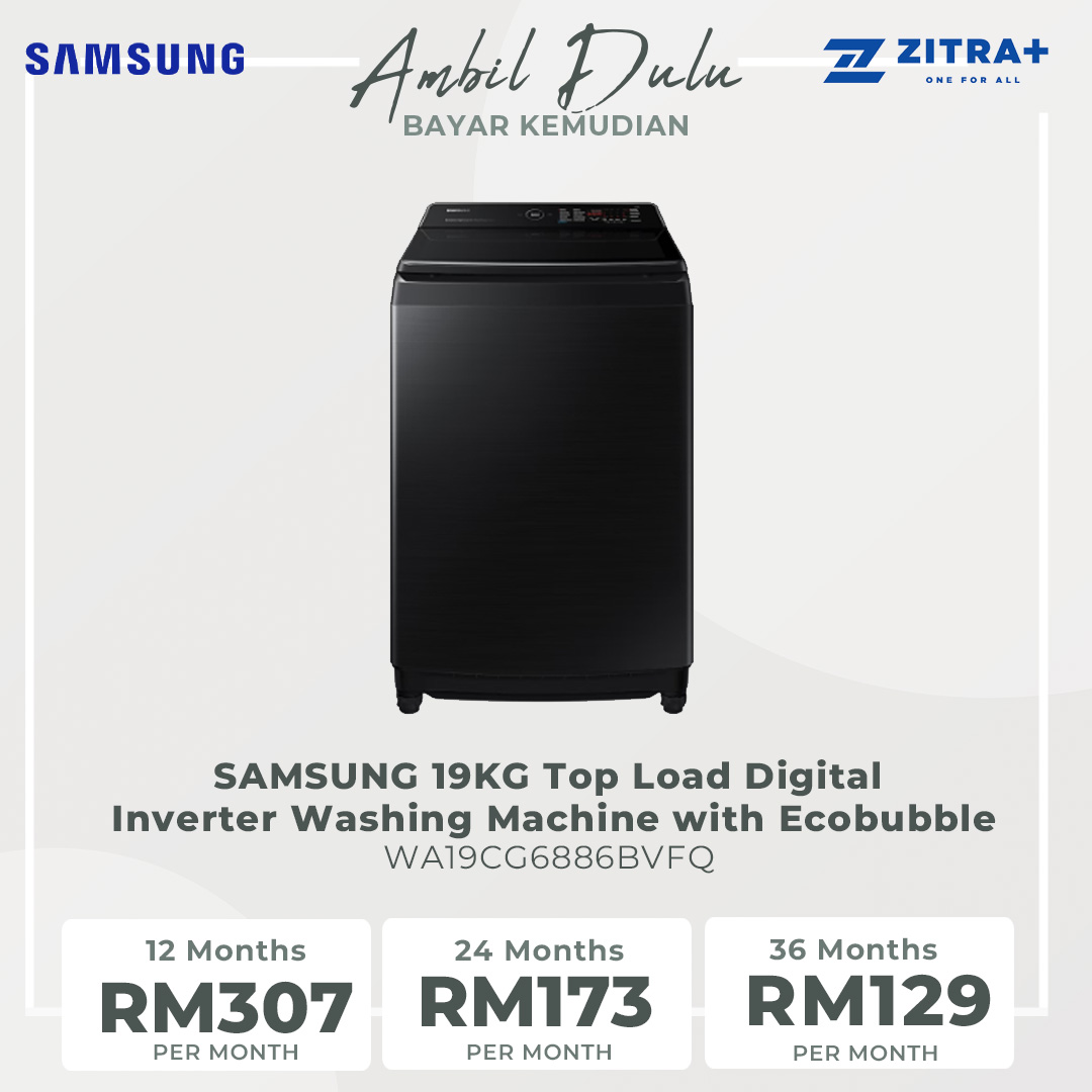 SAMSUNG 19KG Top Load Digital Inverter Washing Machine with Ecobubble WA19CG6886BVFQ | Hygiene Steam | Super Speed | Magic Filter | VRT Technology | Washing Machine with 1 Year Warranty