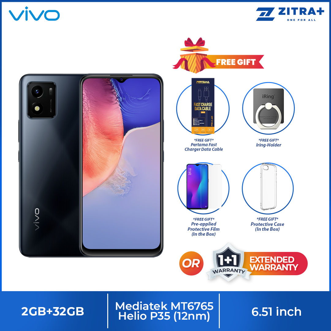 vivo Y01 | 2GB+32GB | 5000mAh Battery | MTK Helio P35 | 6.51" Big Screen | Multi-Turbo 3.0 | Face Access Unlock | Eye Protection Mode | Smartphone with 1 Year Warranty