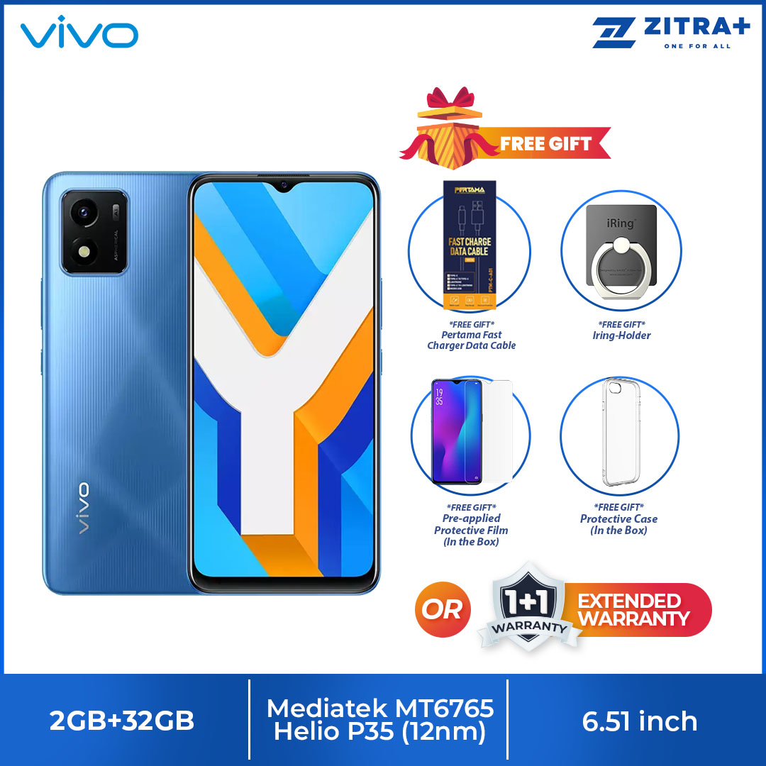 vivo Y01 | 2GB+32GB | 5000mAh Battery | MTK Helio P35 | 6.51" Big Screen | Multi-Turbo 3.0 | Face Access Unlock | Eye Protection Mode | Smartphone with 1 Year Warranty