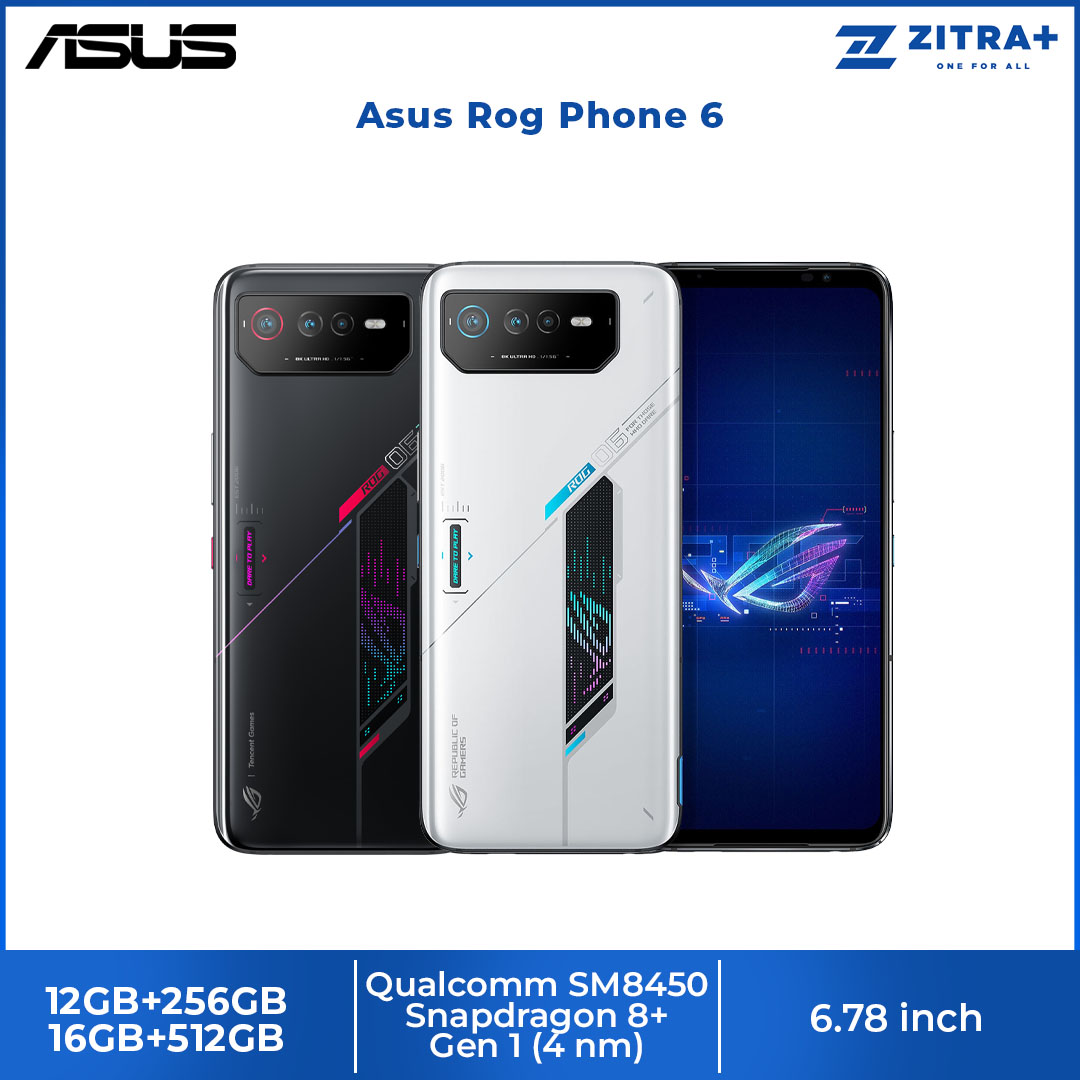 ASUS Rog Phone 6 | 12GB+256GB/16GB+512GB | GameCool 6 Thermal System | AirTrigger 6 System | 6000mAh Battery | 6.78” Samsung AMOLED Display | GameFX Audio System | Smartphone with 1 Year Warranty