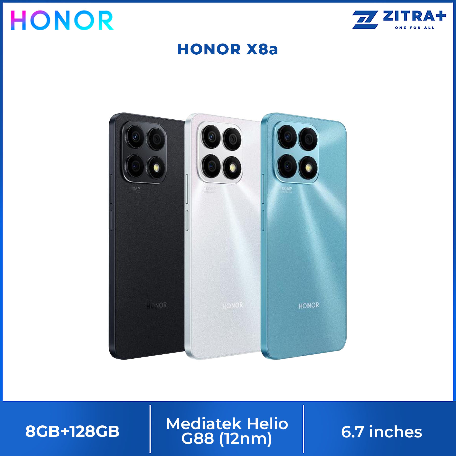 HONOR X8a 8GB+128GB | 6.7'' HONOR FullView Eye Care Display | 100MP Ultra Camera System | Large Storage | Smartphone with 1 Year Warranty