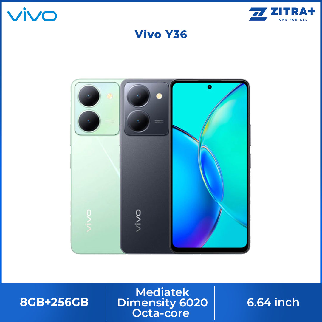 vivo Y36 | 8GB+256GB | Atmospheric Portrait | Funtouch OS 13 | Capacitive Multi-Touch | LCD Display | Bluetooth 5.1 | Fingerprint | E-Compass | Accelerometer | Smartphone  with 1 Year Warranty