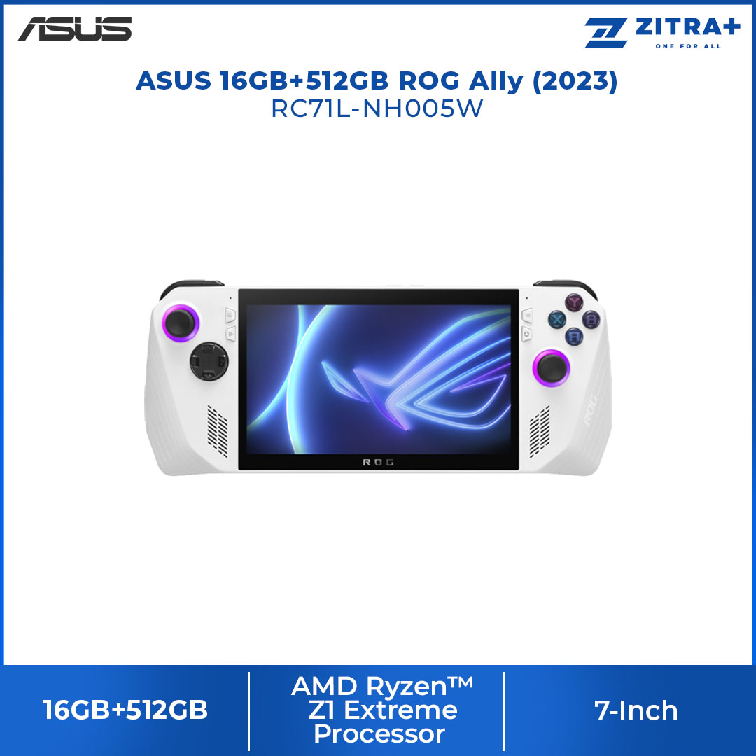 ASUS 16GB+512GB ROG Ally (2023) RC71L-NH005W | Windows 11 | AMD Ryzen™ Z1 Extreme Processor |  40WHrs | Console with 1 Year Warranty