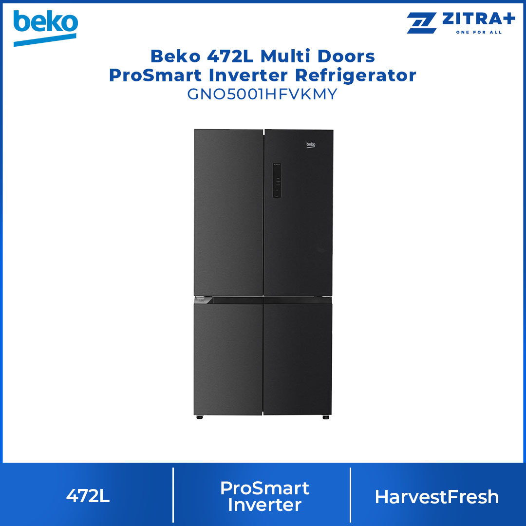 Beko 472L Multi Doors ProSmart Inverter Refrigerator GNO5001HFVKMY | CoolRoom | Safety Glass | Twist & Serve Ice Cube Tray | Refrigerator with 2 Year Warranty