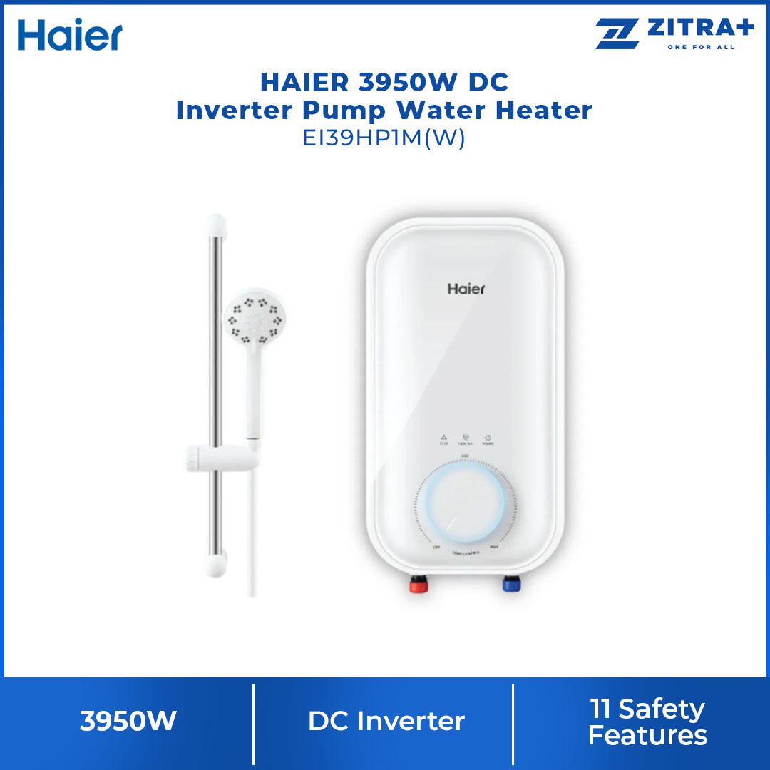 HAIER 3950W DC Inverter Pump Water Heater EI39H1M(W) | Copper Heating Technology | 11 Safety Features | ABT 99.9% | Water Heater with 2 Year Warranty