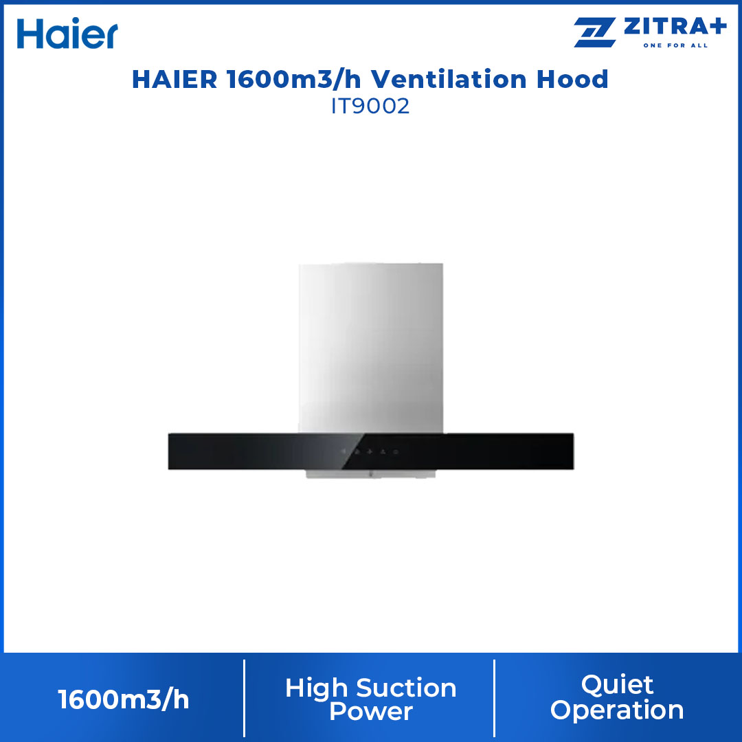 HAIER 1600m3/h Ventilation Hood IT9002 | Stylish Appearance | Instant & Strong Suction | Healthy and Hygienic | Hoods with 3 Year Warranty