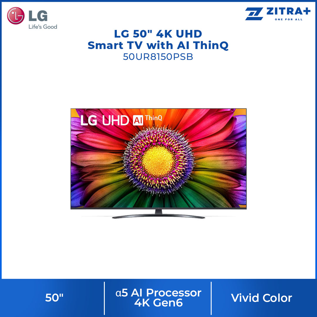 LG 50" 4K UHD Smart TV with AI ThinQ 50UR8150PSB | AI Sound | Wi-Fi | Filmmaker Mode | Netflix | Smart TV with 2 Year Warranty