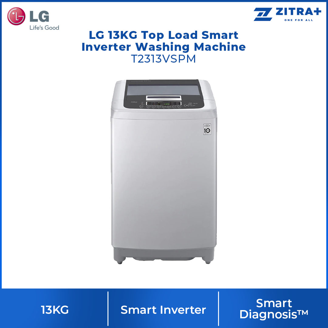 LG 13KG Top Load Smart Inverter Washing Machine T2313VSPM | TurboDrum | Punch+3 | Smart Diagnosis™ | Washing Machine with 1 Year Warranty