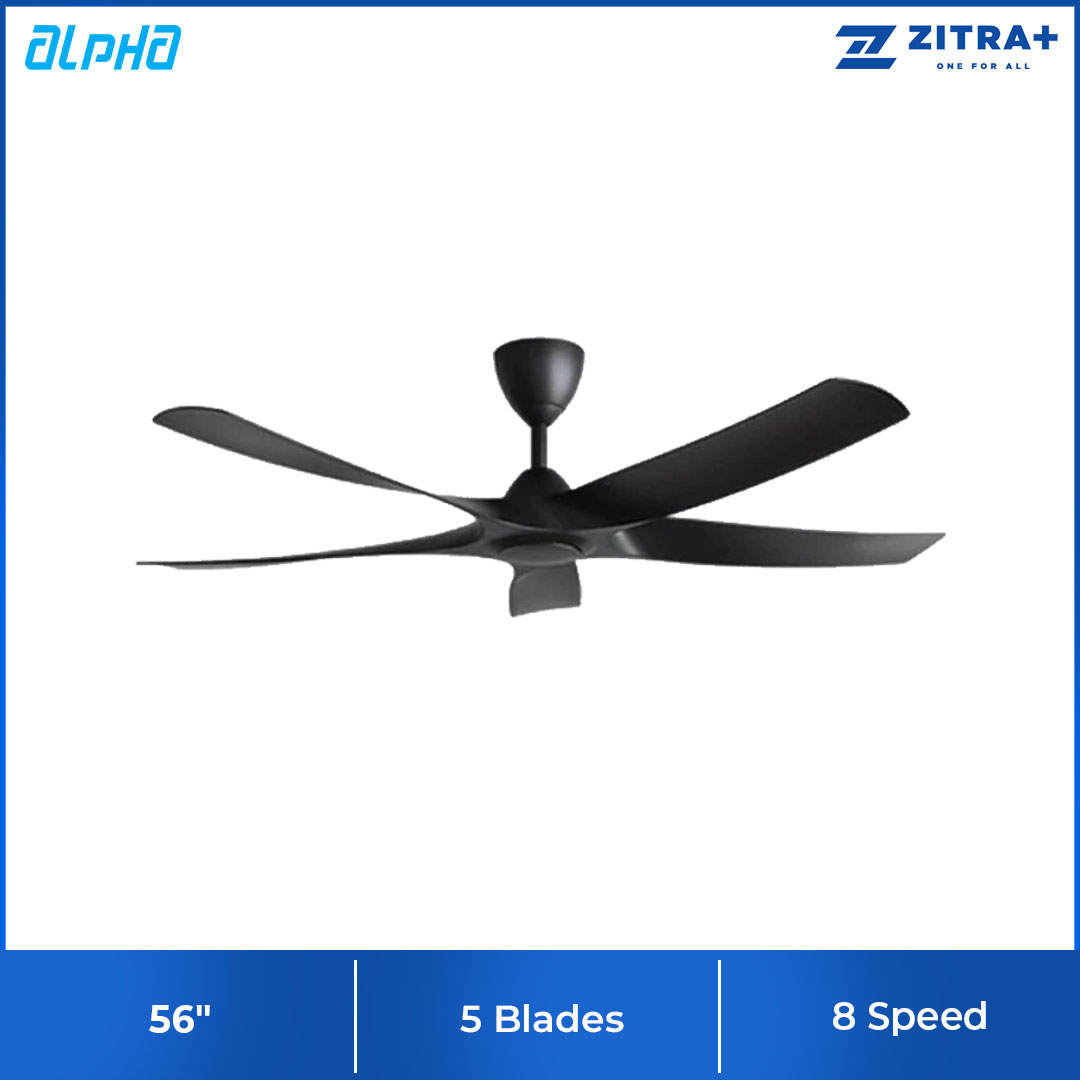 ALPHA (ALKOVA ) 56" 5 Blades Ceiling Fan Axis-5B/56 | Energy Saving | Silent Operation | Super Wind | Natural Wind | Timer | Forward Reverse | Ceiling Fan with 1 Year Warranty