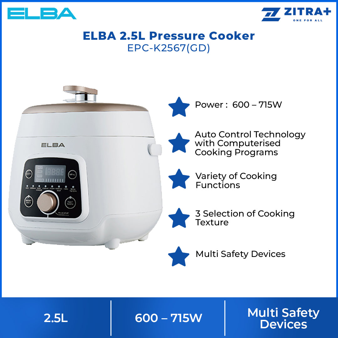 ELBA 2.5L Pressure Cooker EPC K2567 GD Auto Control Technology Co