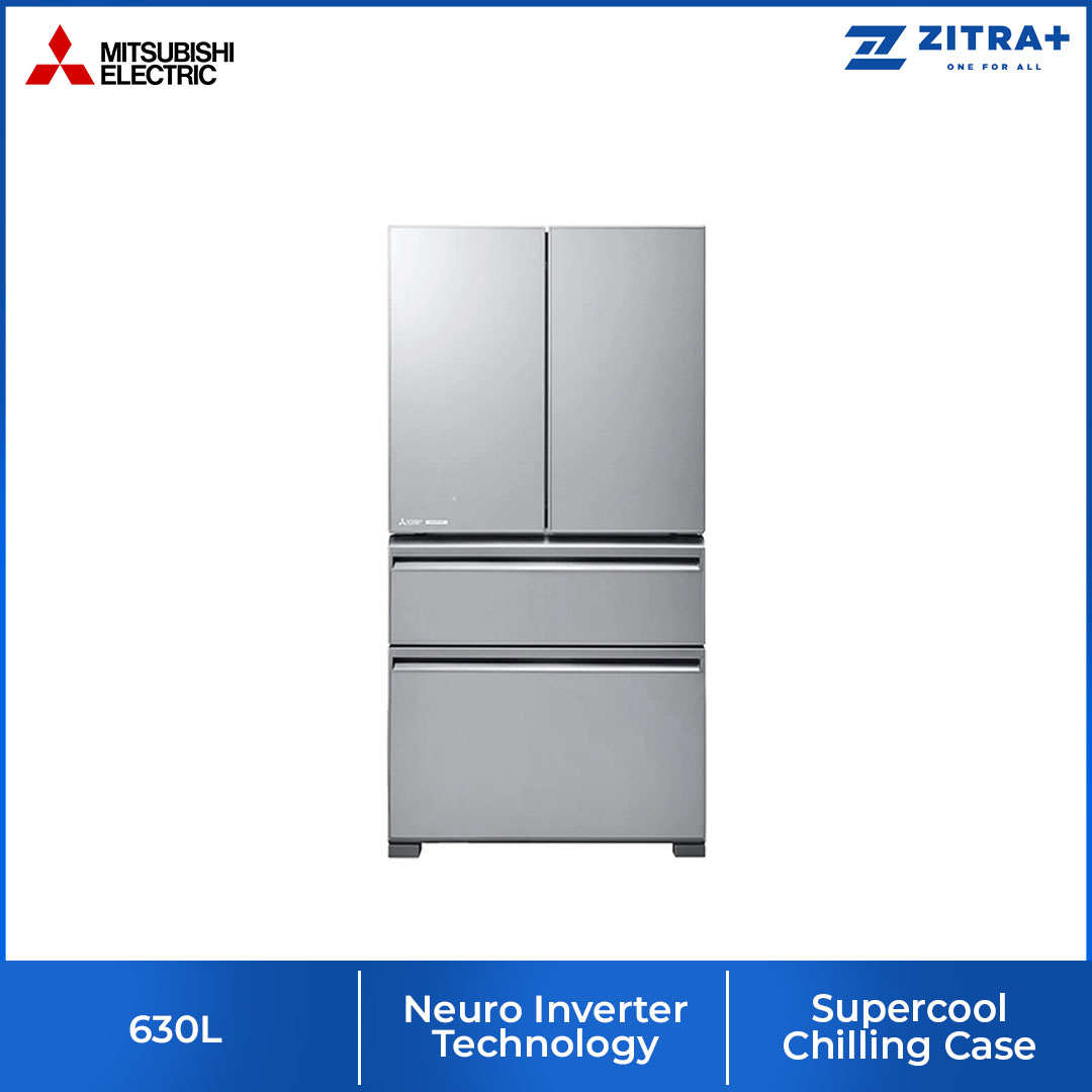 MITSUBISHI 630L 4 Doors Bottom Mount Refrigerator MR-LX68EM | Big Capa