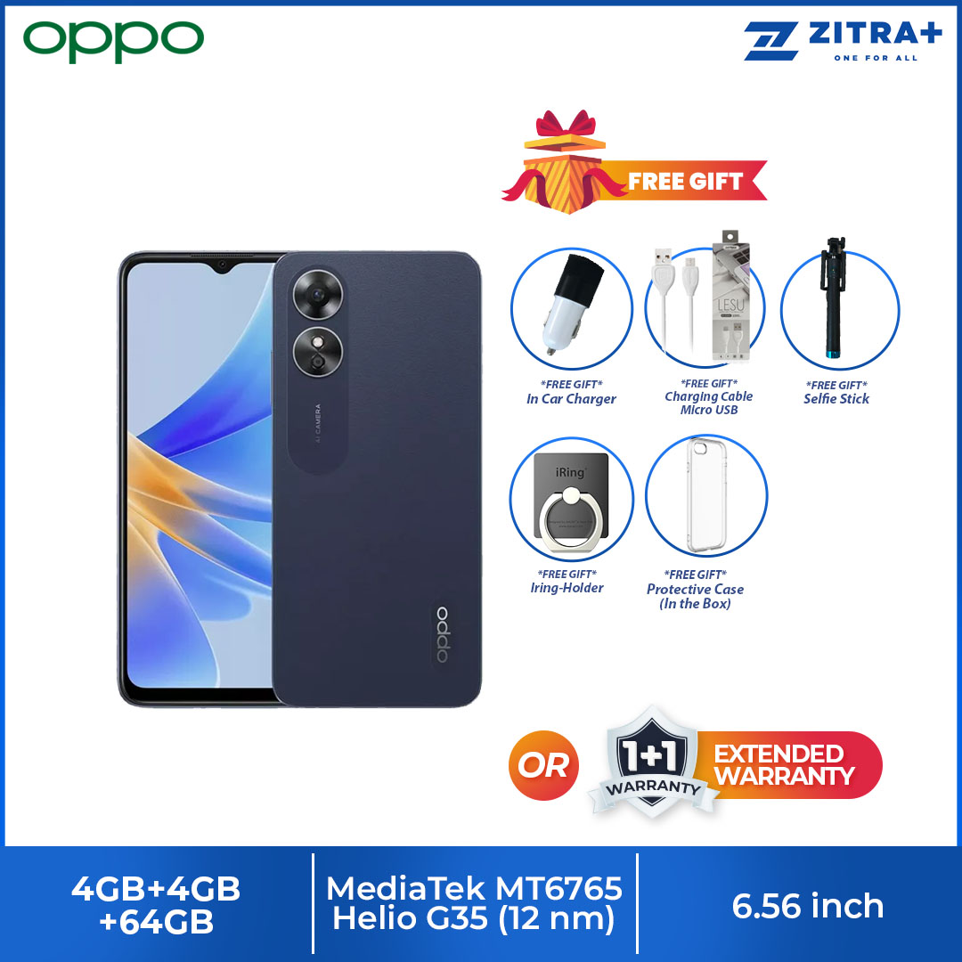 DirectD Retail & Wholesale Sdn. Bhd. - Online Store. OPPO A17 [4GB + 4GB  Extended RAM, 64GB ROM] 50MP AI Camera