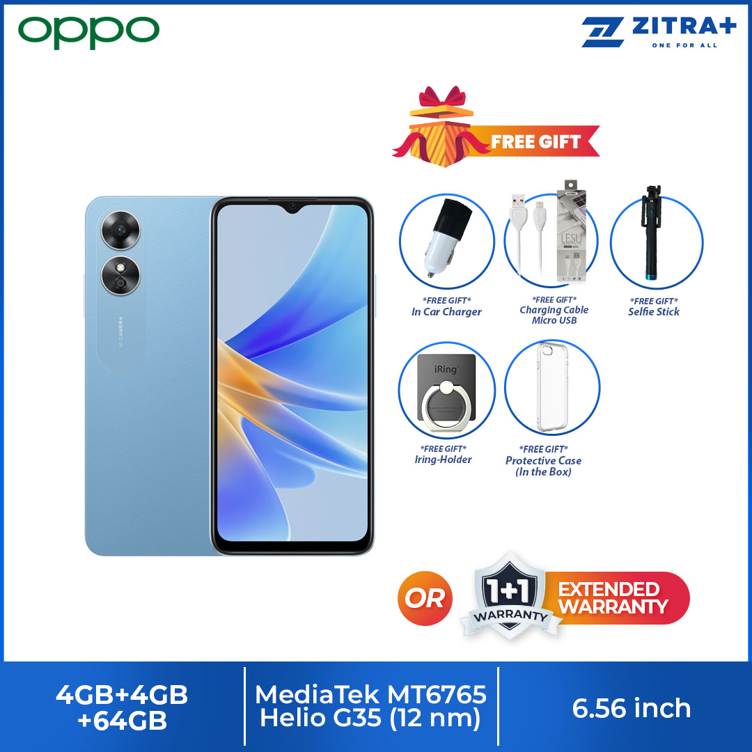 DirectD Retail & Wholesale Sdn. Bhd. - Online Store. OPPO A17 [4GB + 4GB  Extended RAM, 64GB ROM] 50MP AI Camera