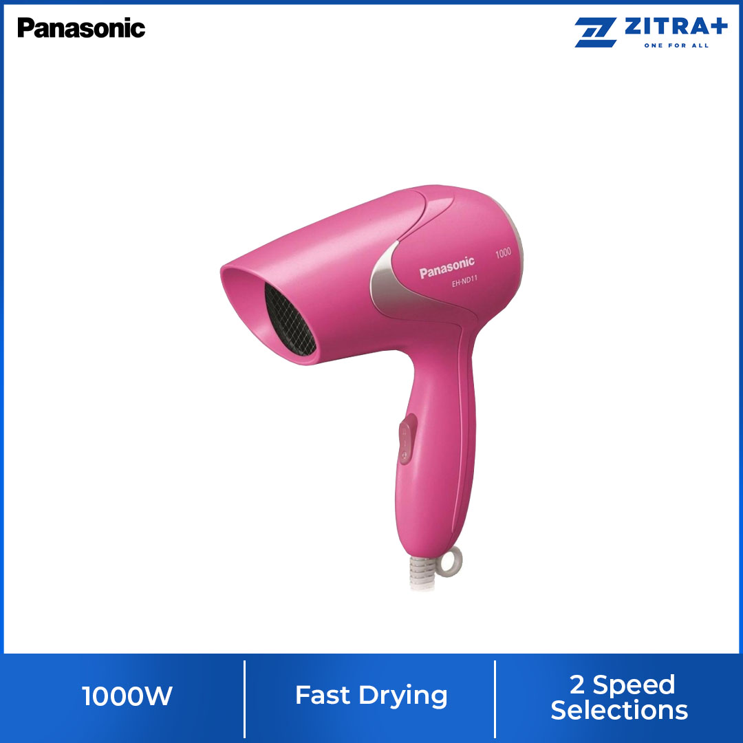 Panasonic 1000W Hair Dryer EH-ND11-P655/EH-ND11-A655/EH-ND11-W655 | 2 Speed Selections | Automatic Overheating Protective Device | Fast Drying | Hair Dryers with 1 Year Warranty