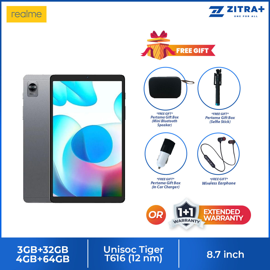 realme Pad Mini LTE & WiFi | 3GB+32GB / 4GB+64GB | 6400mAh Mega Battery | 8.7" Large Display | Unisoc T616 Processor | 18W Quick Charge | Ultra-Slim Design | Tablet with 1 Year Warranty