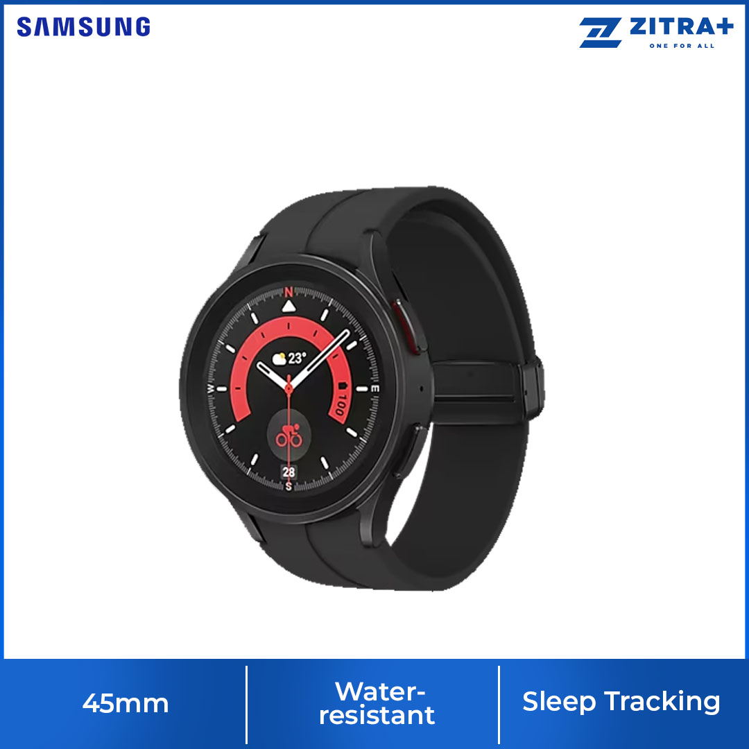 SAMSUNG Galaxy Watch5 Pro Bluetooth 45mm | GPS | Wi-Fi | NFC | Super AMOLED | Accelerometer | Smart Watch with 1 Year Warranty