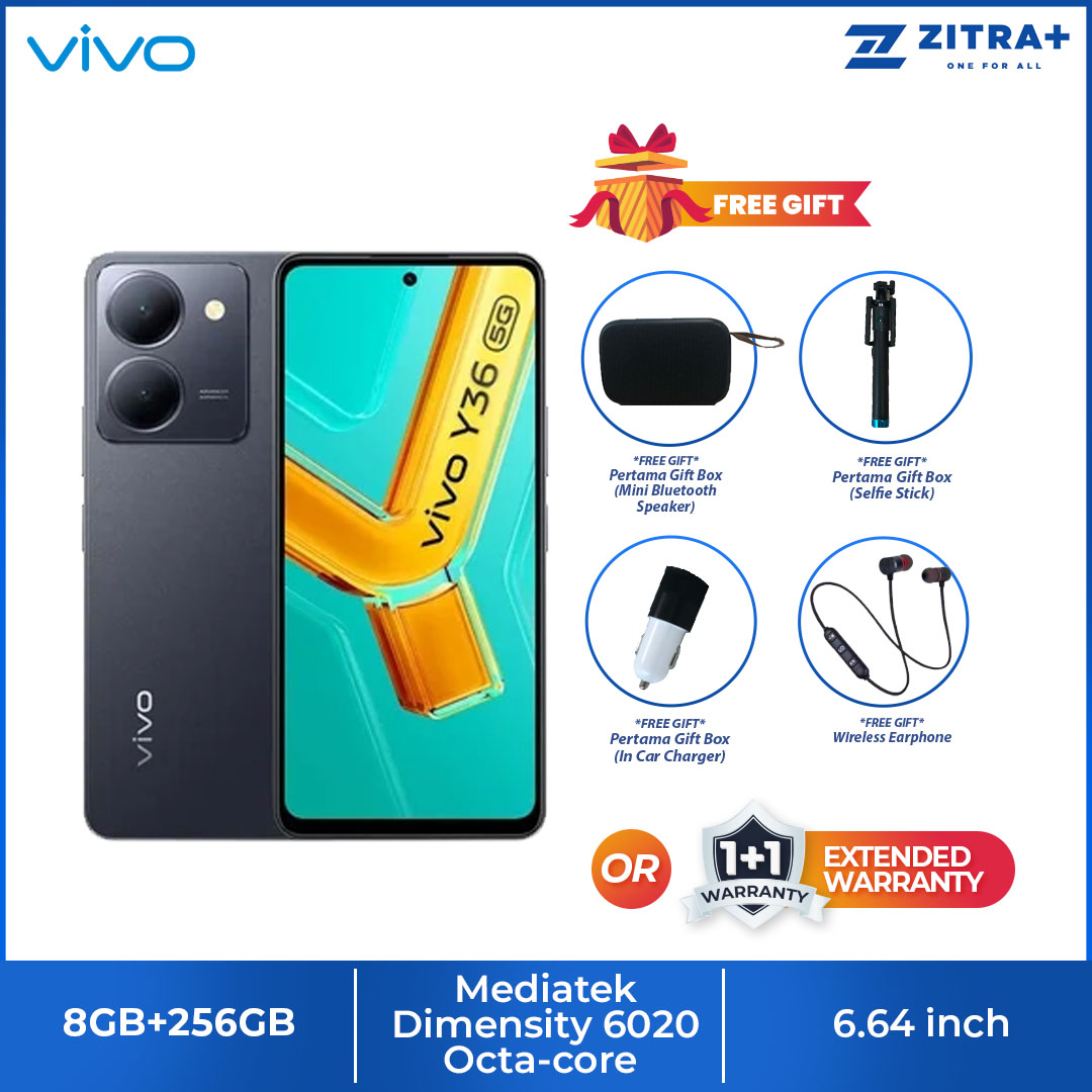 vivo Y36 | 8GB+256GB | Atmospheric Portrait | Funtouch OS 13 | Capacitive Multi-Touch | LCD Display | Bluetooth 5.1 | Fingerprint | E-Compass | Accelerometer | Smartphone  with 1 Year Warranty