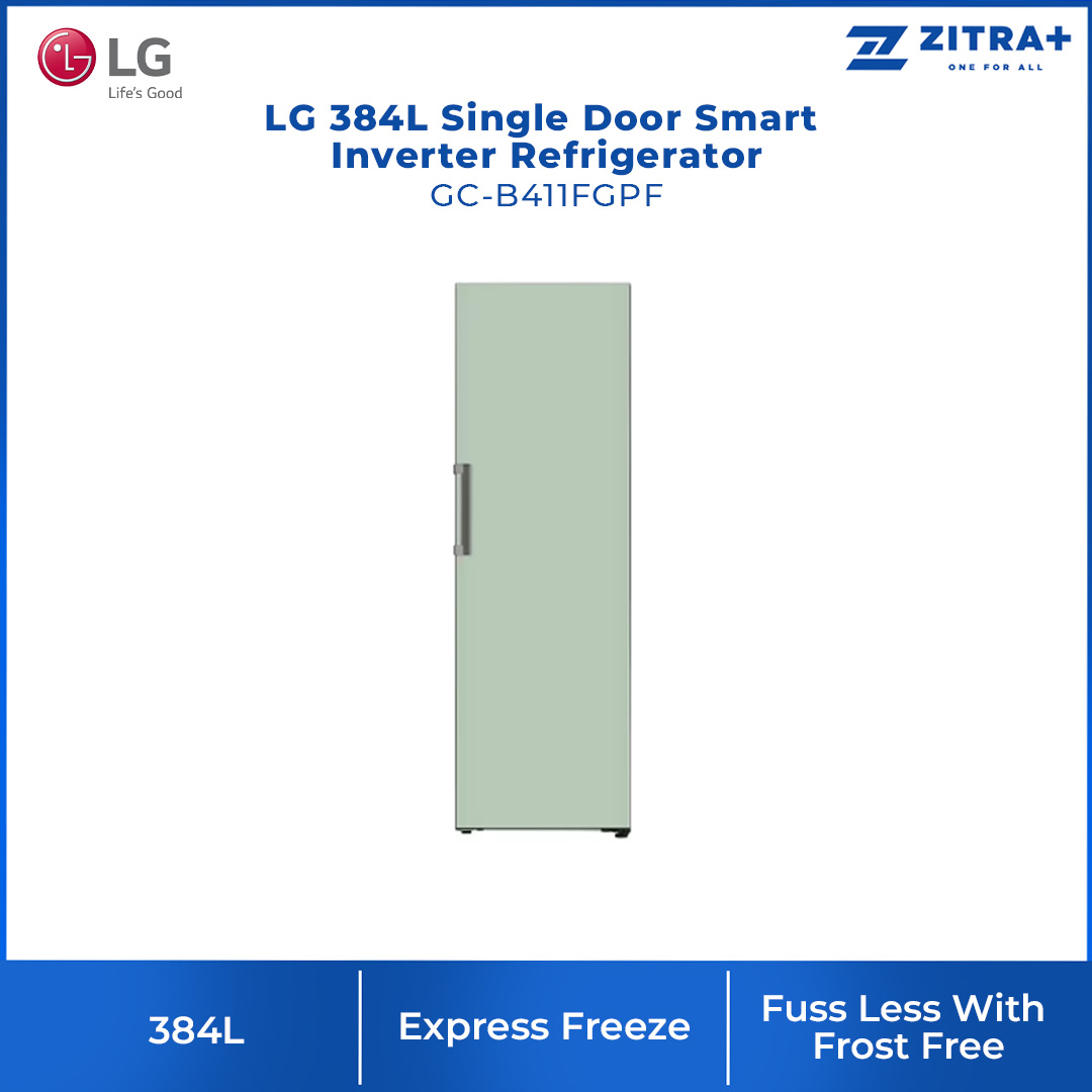 LG 384L Single Door Smart Inverter Refrigerator GC-B411FGPF | Door Cooling+™ | ThinQ (Wi-Fi) | Smart Diagnosis™ | Refrigerator With 1 Year Warranty