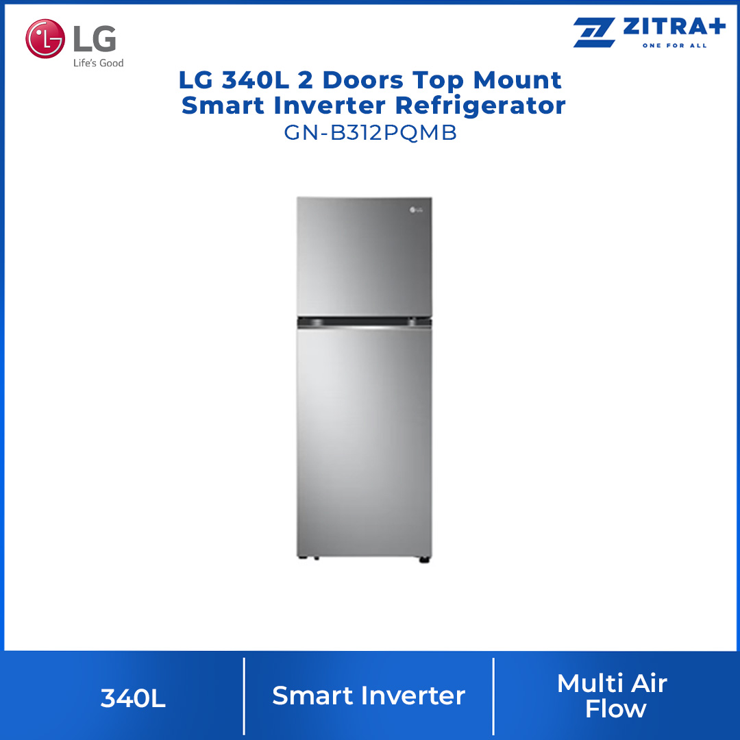 LG 287L 2 Doors Top Mount Smart Inverter Refrigerator Platinum Silver
