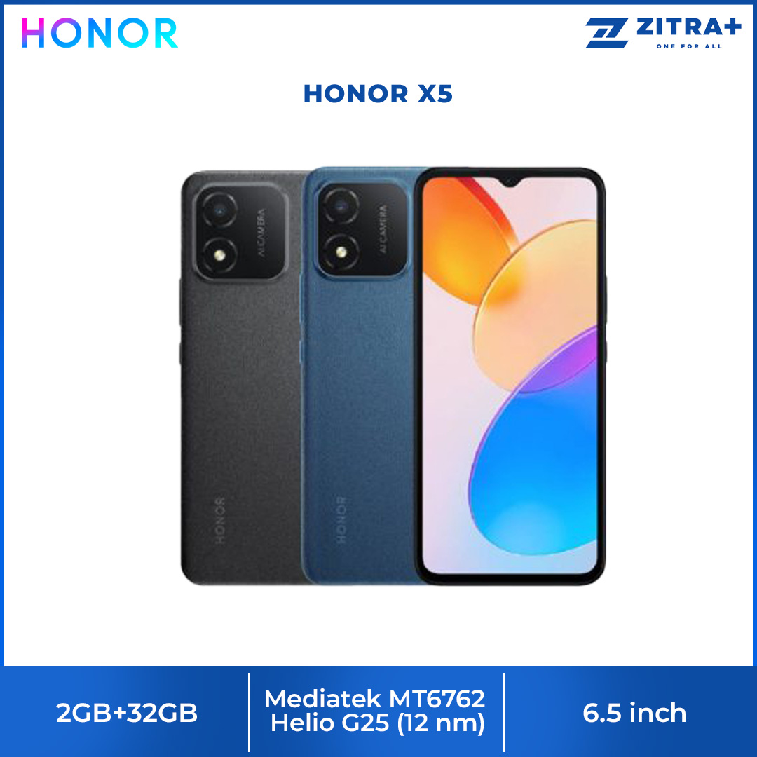 HONOR X5 2GB+32GB | 6.5 HONOR FullView Display | 5000mAh Large Battery | Expandable Storage | TFT LCD | Smartphone with 1 Year Warranty