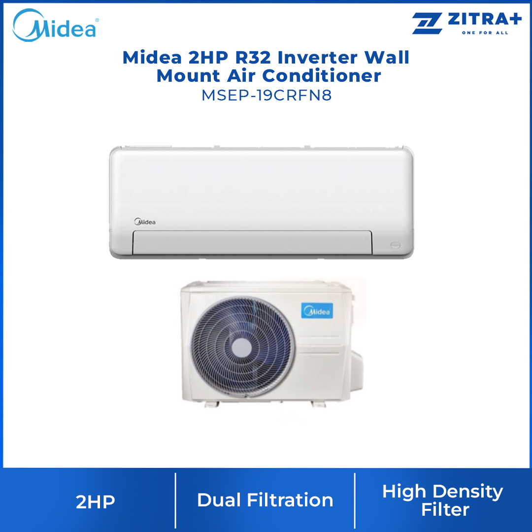 Midea 2HP R32 Inverter Wall Mount Air Conditioner MSEP-19CRFN8 | iECO Mode (Energy Saving) | Golden fin (Cooling Coil) | High Density Filter | Air Conditioner with 2 Years Warranty