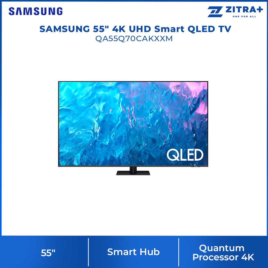 SAMSUNG 55" 4K UHD Smart QLED TV QA55Q70CAKXXM | Tizen™ Smart TV | Web Browser | Smart Hub | SmartThings | HDR | HDMI | Smart TV with 2 Year Warranty
